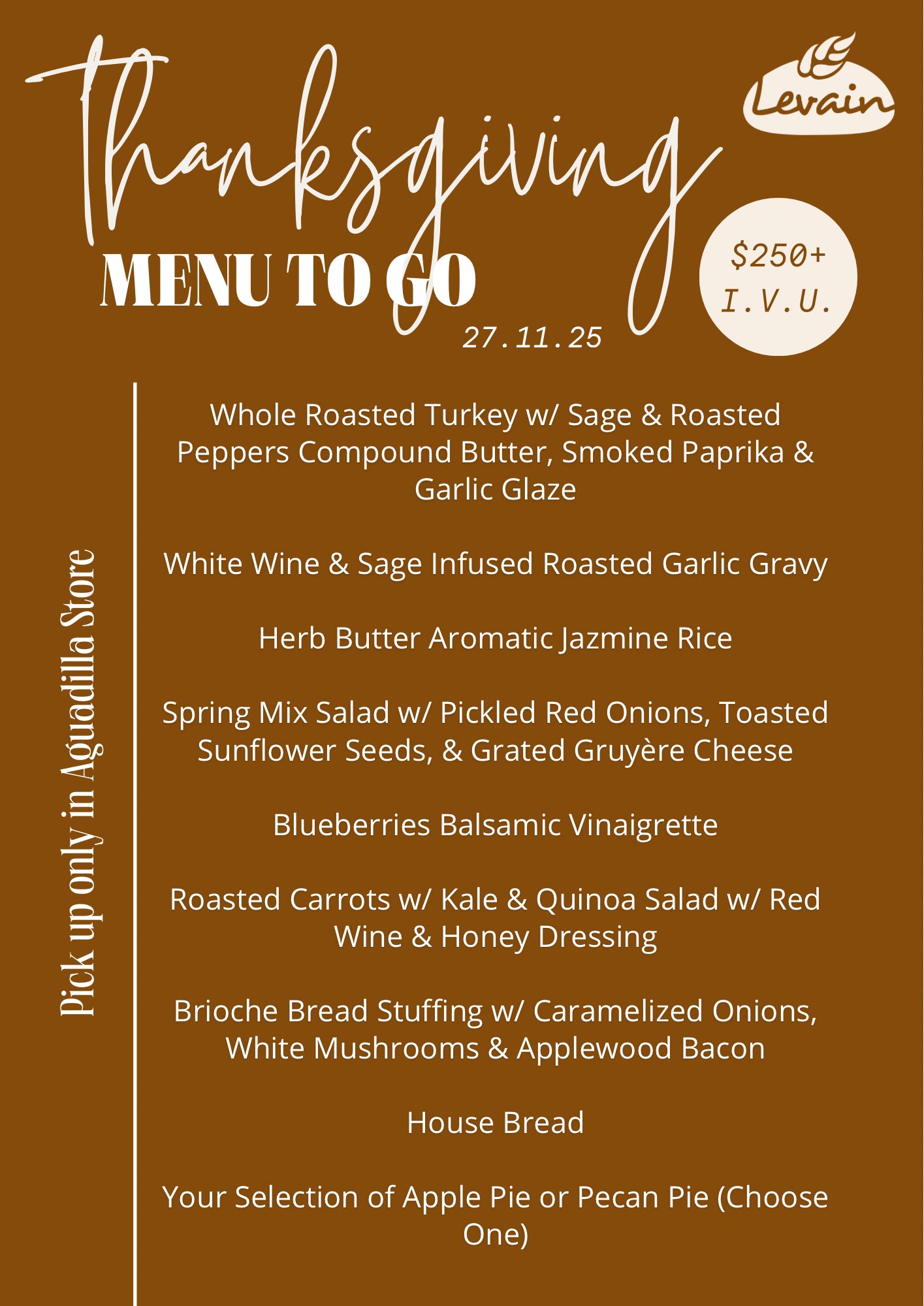 Thanksgiving Day Dinner To Go