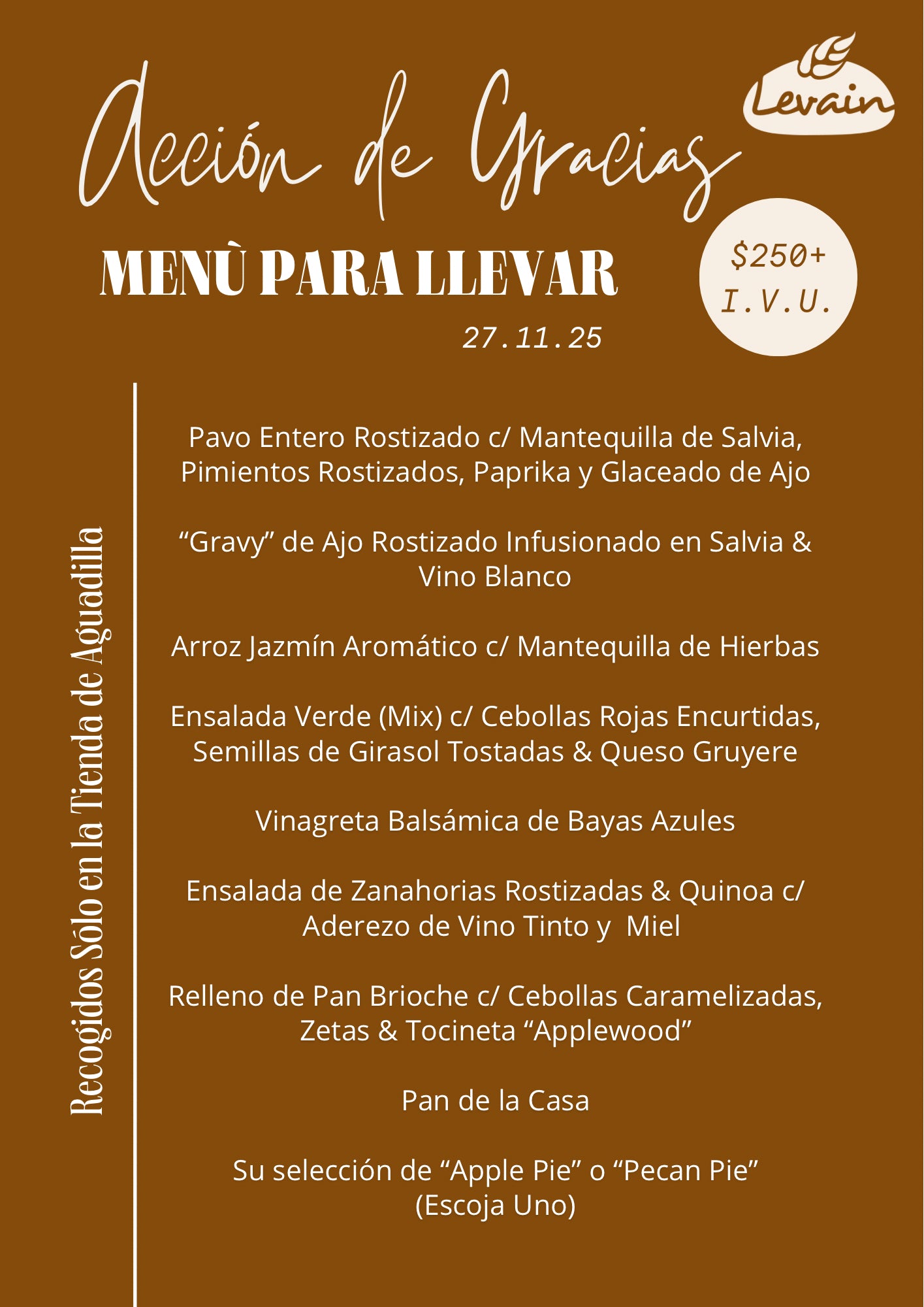 Thanksgiving Day Dinner To Go